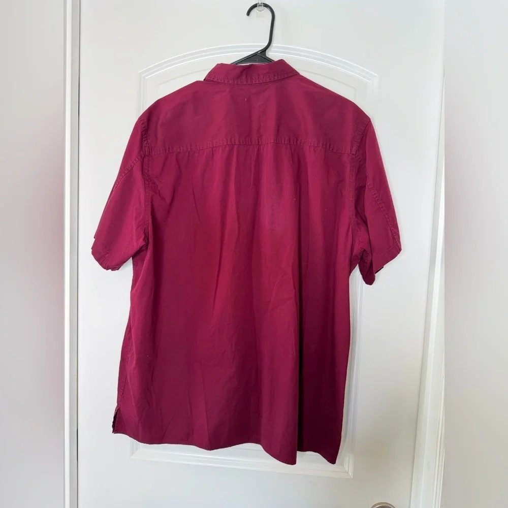 Men's‎ Dark Red Short Sleeve XL Button Down Classic Fit Shirt Banana Republic